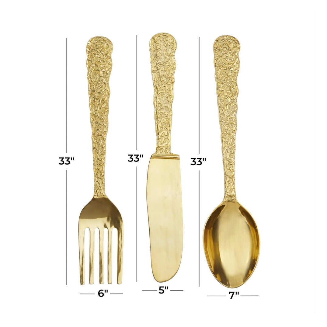 Aluminum Metal Utensils Wall Decor
