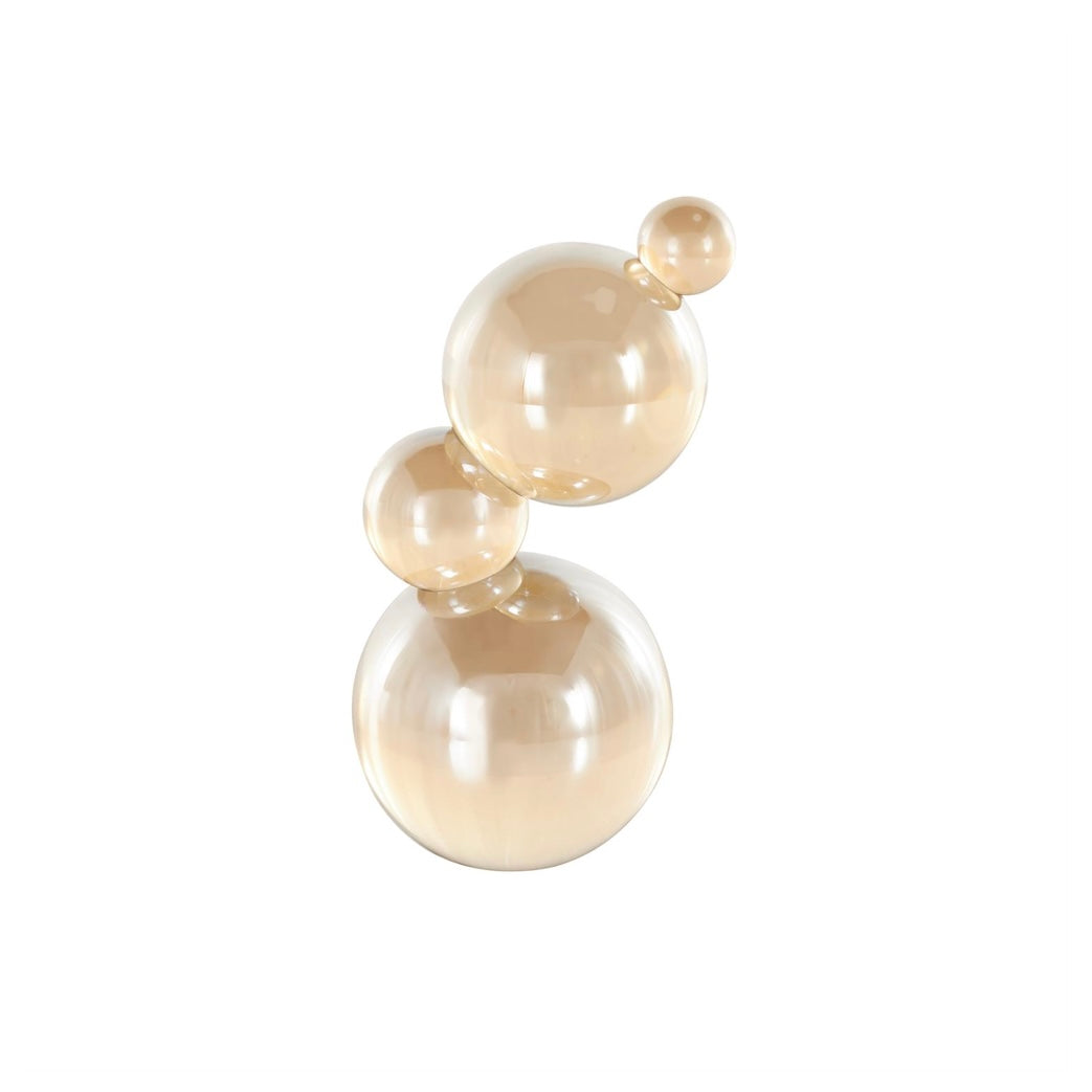 Stacked Abstract Beige Orbs Sculpture