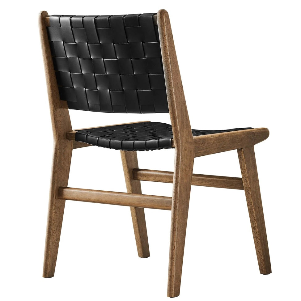 Saoirse Woven Faux Leather Dining Chair
