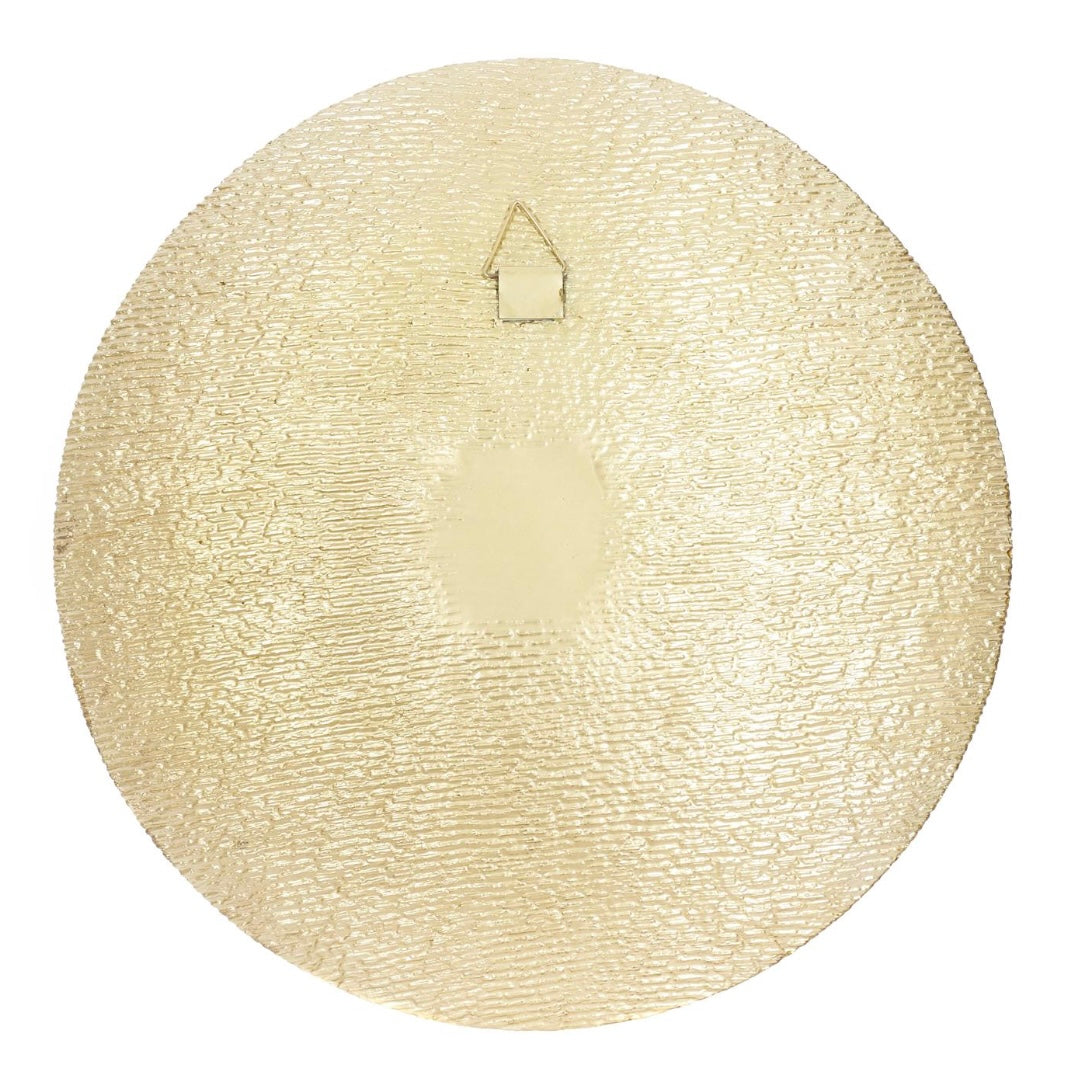 Large gold metallic wall mounted disk