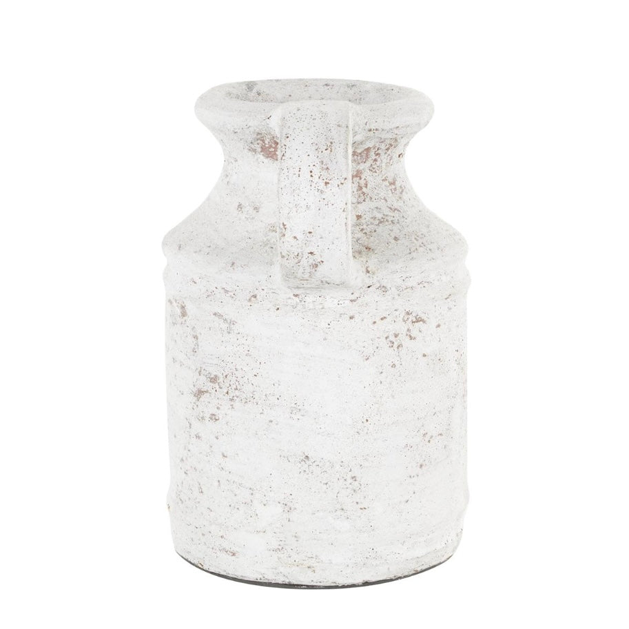 White Ceramic Antique style textured Decorative Vase