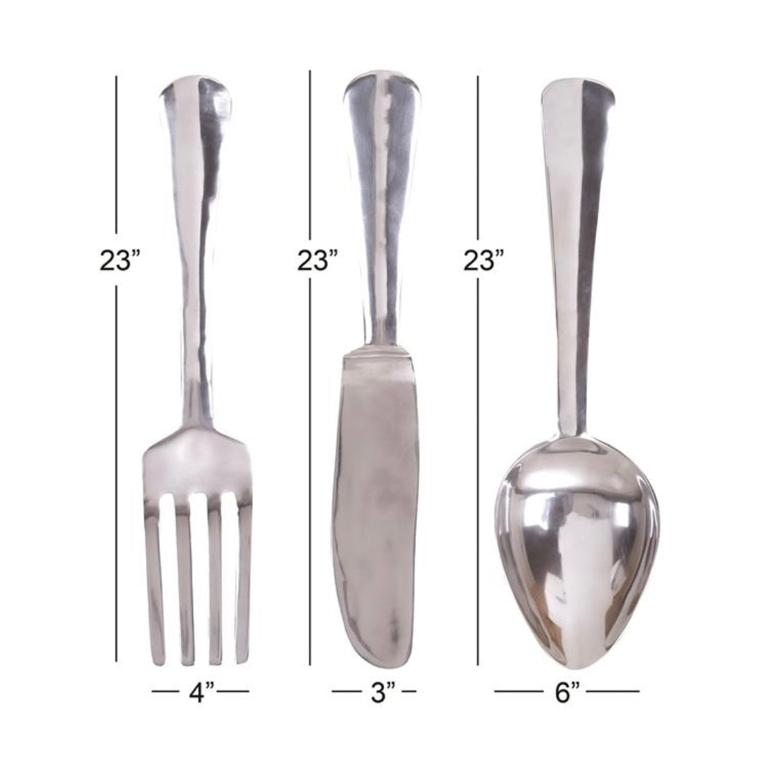 Aluminum Metal Utensils Wall Decor