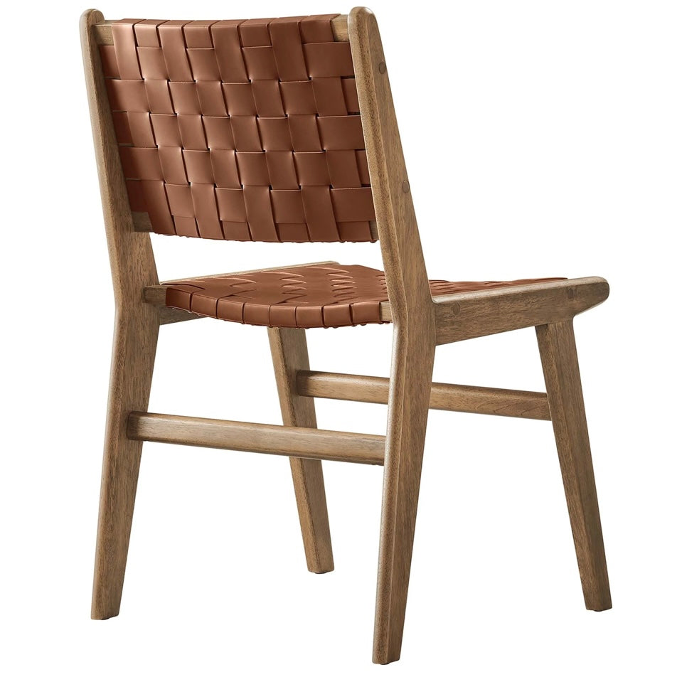 Saoirse Woven Faux Leather Dining Chair