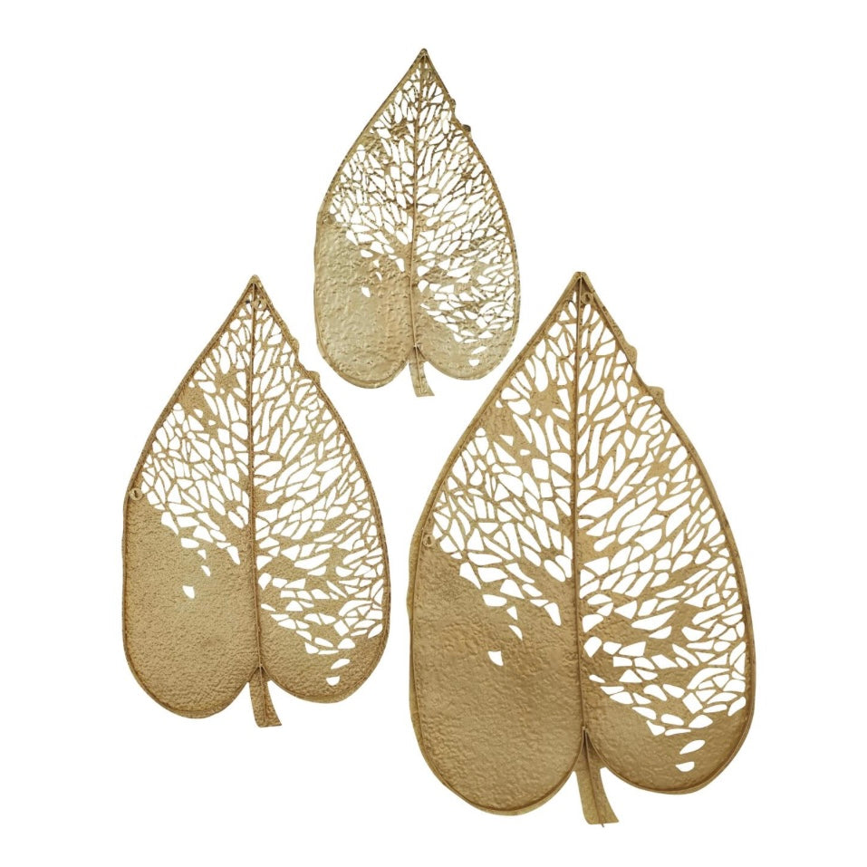 Gold Metal Leaf Wall Decor