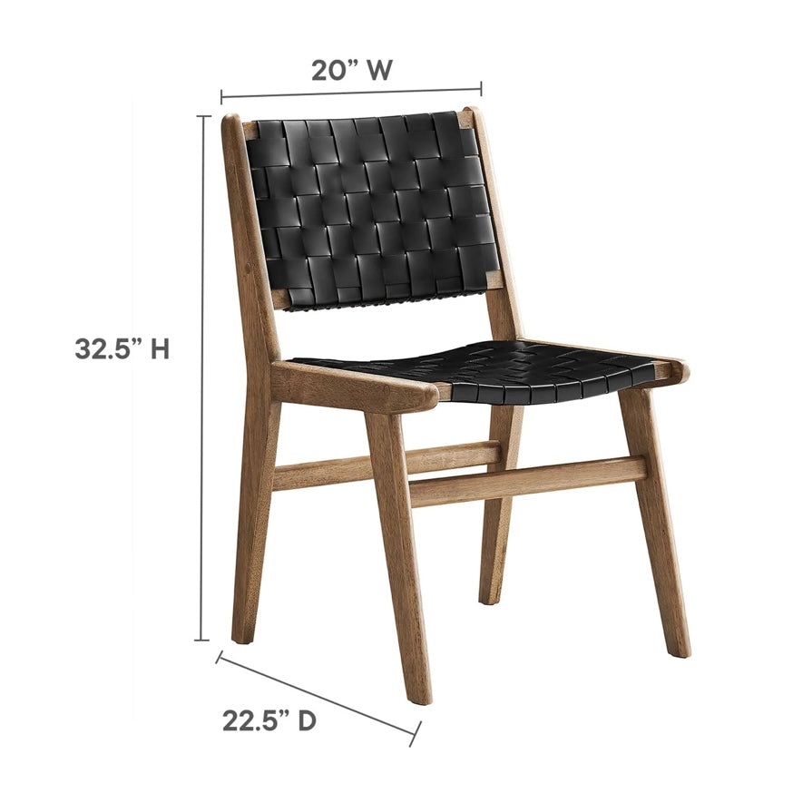 Saoirse Woven Faux Leather Dining Chair