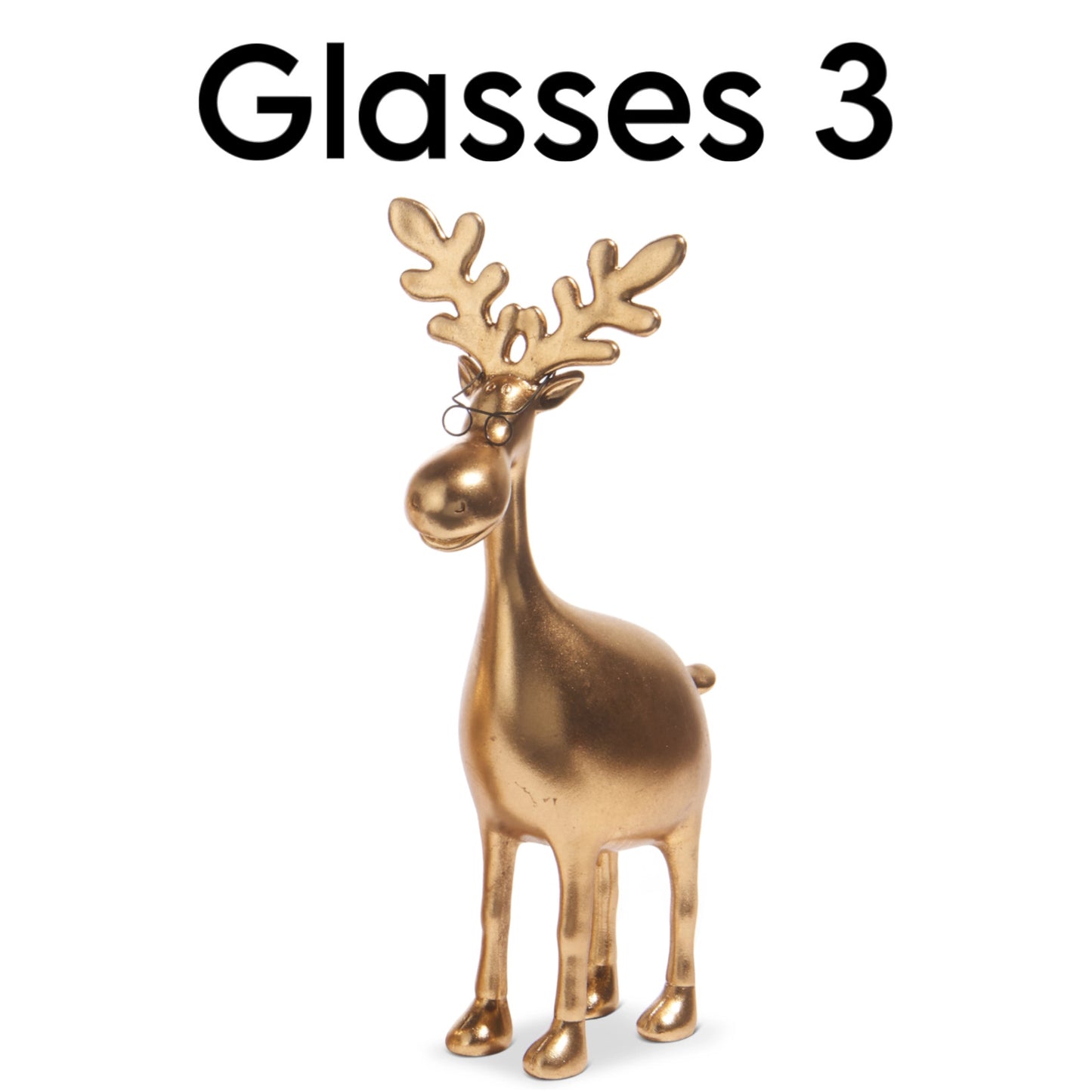 Gold Moose with Glasses