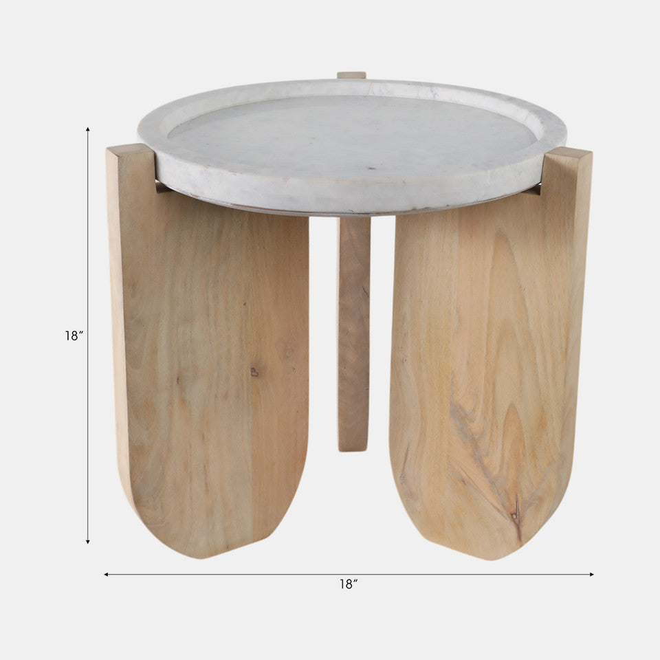 18x18" Marble Top Accent Table