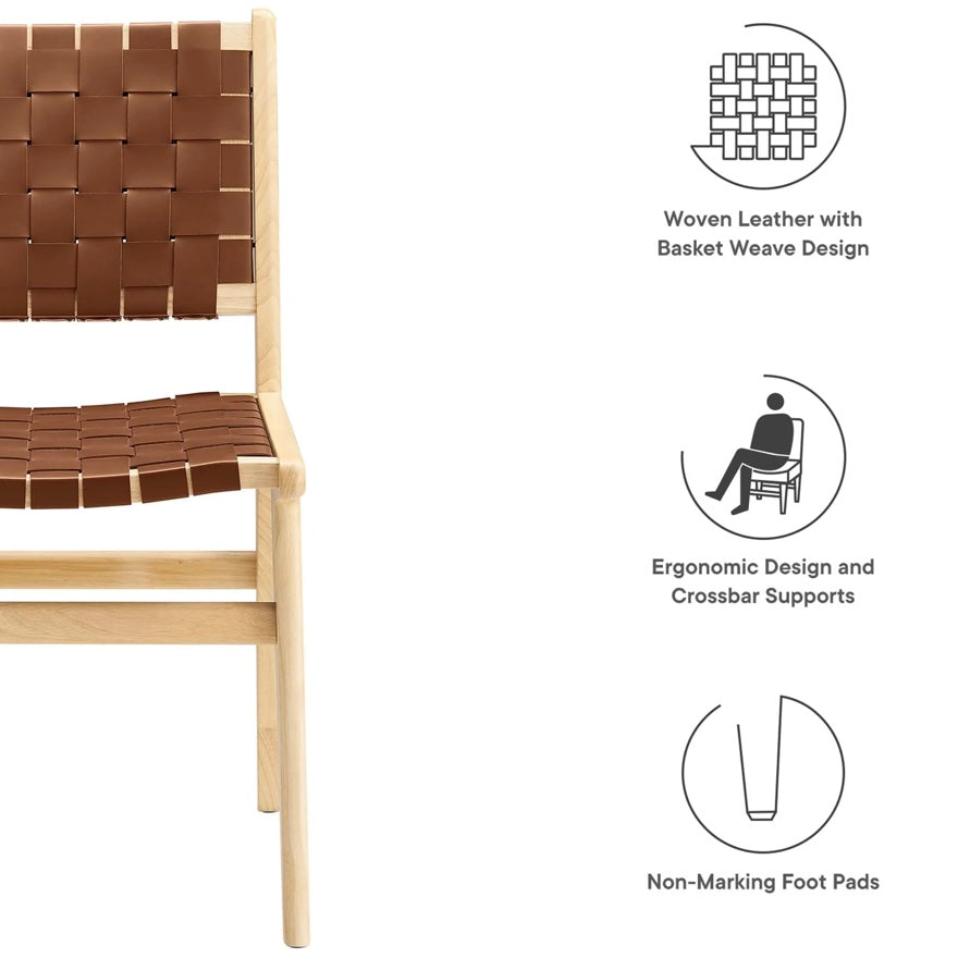 Saoirse Woven Faux Leather Dining Chair