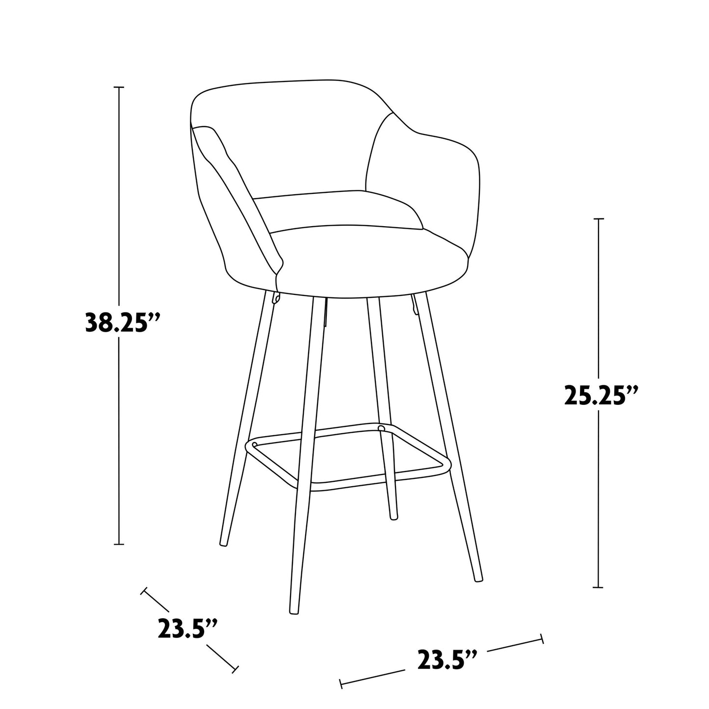 Margarite 25” Fixed-Height Counter Stool