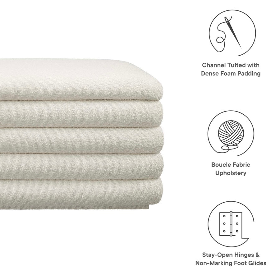 Mezzo Boucle Upholstered Storage Ottoman