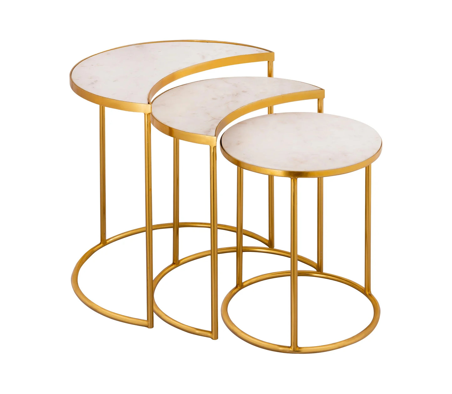 Crescent marble Side Tables