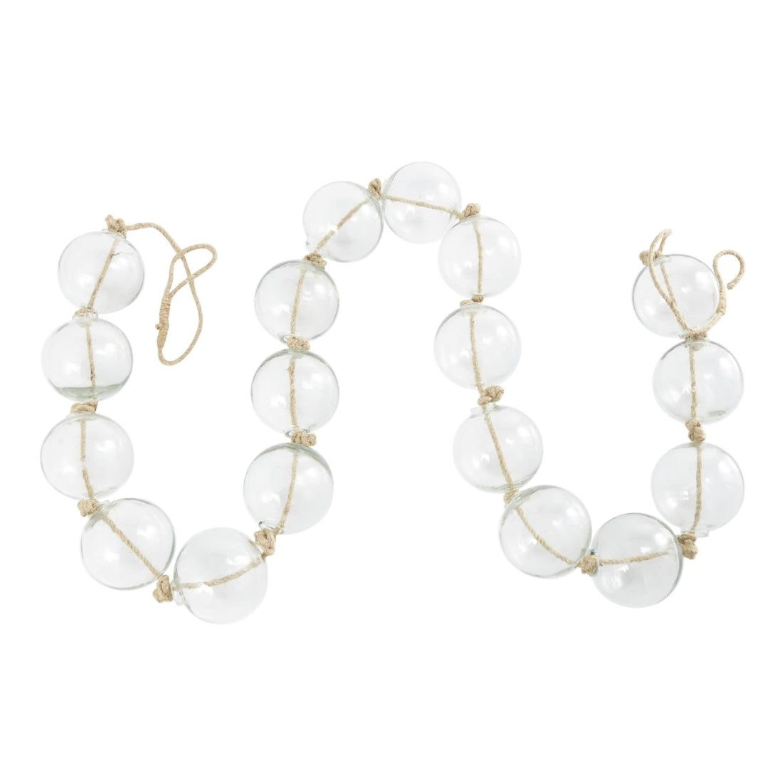 Clear Glass Orb Knotted rope Garland