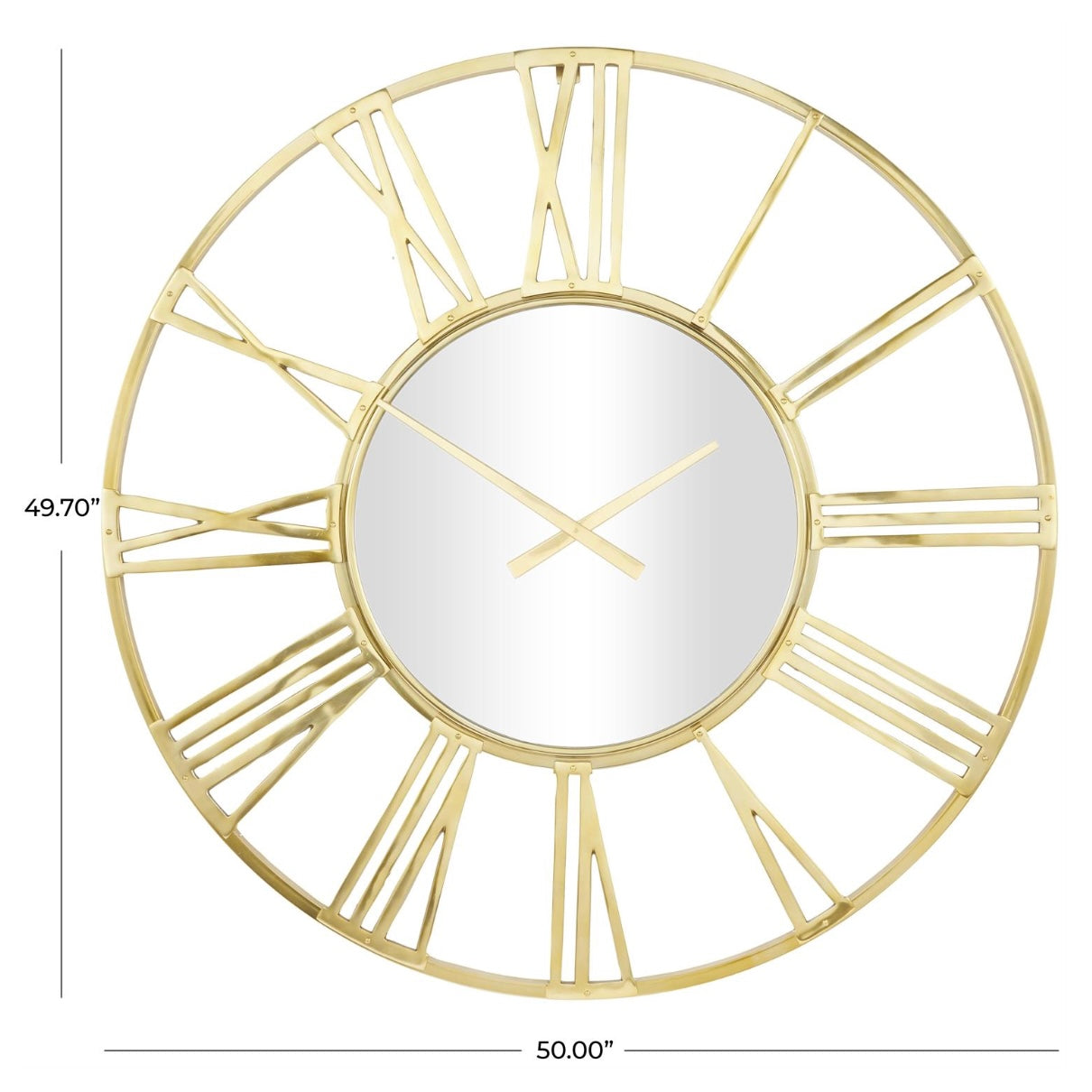 Gold mirrored decorative wall clock