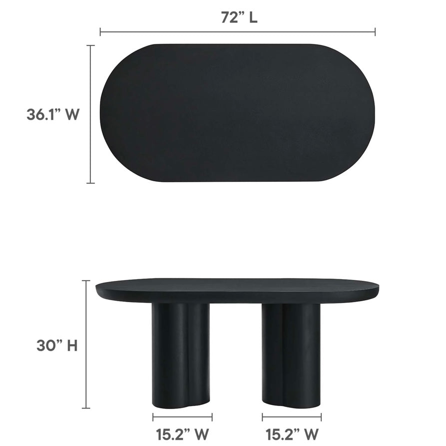 Caspian 72” Concrete Oval Table