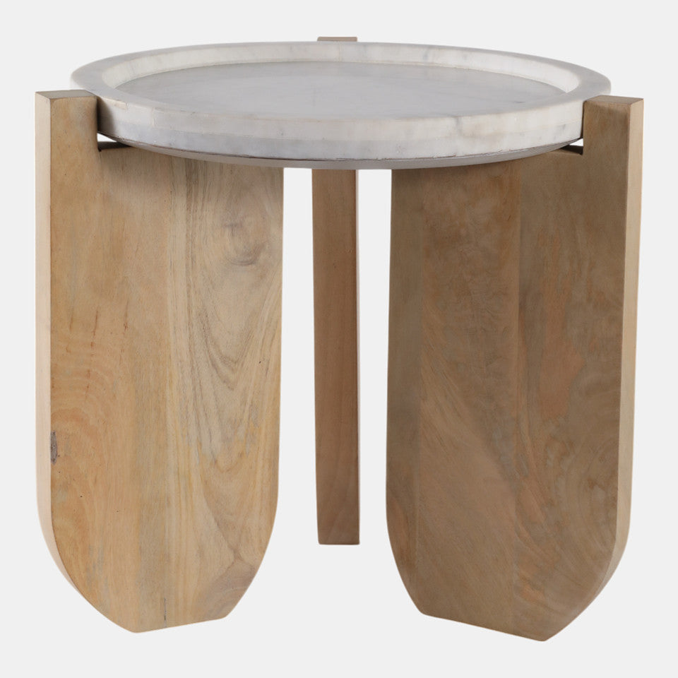 18x18" Marble Top Accent Table