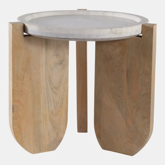 18x18" Marble Top Accent Table