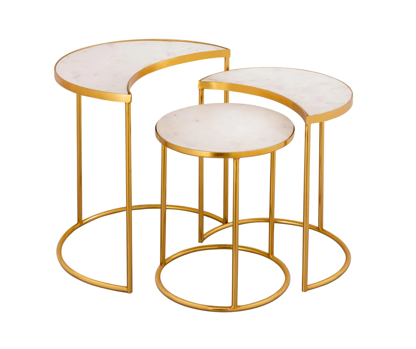 Crescent marble Side Tables