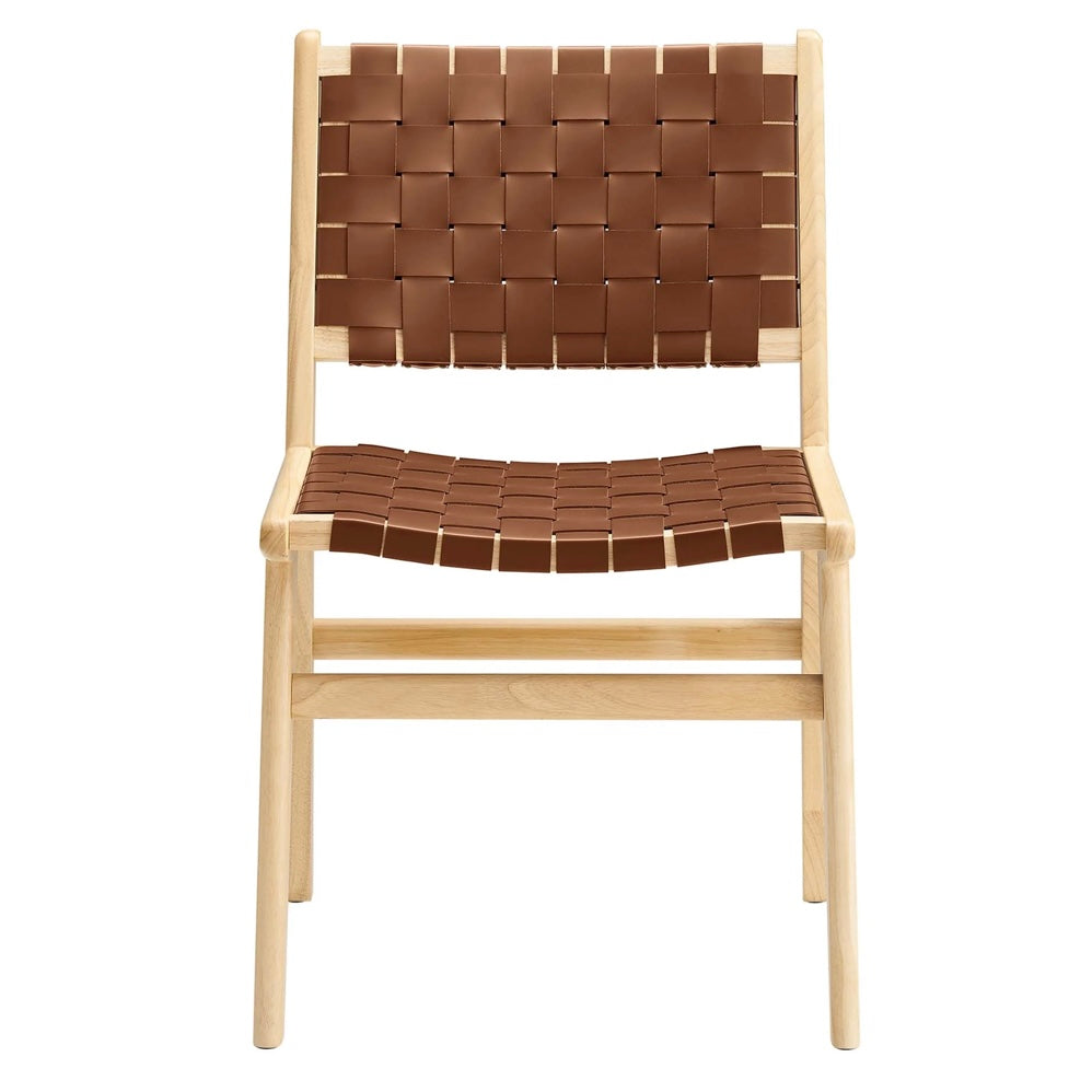 Saoirse Woven Faux Leather Dining Chair