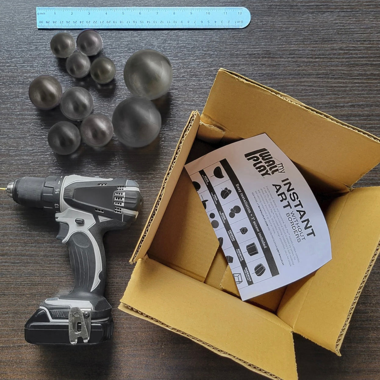 Wall Play Orbs Set of 10 - Matte Black