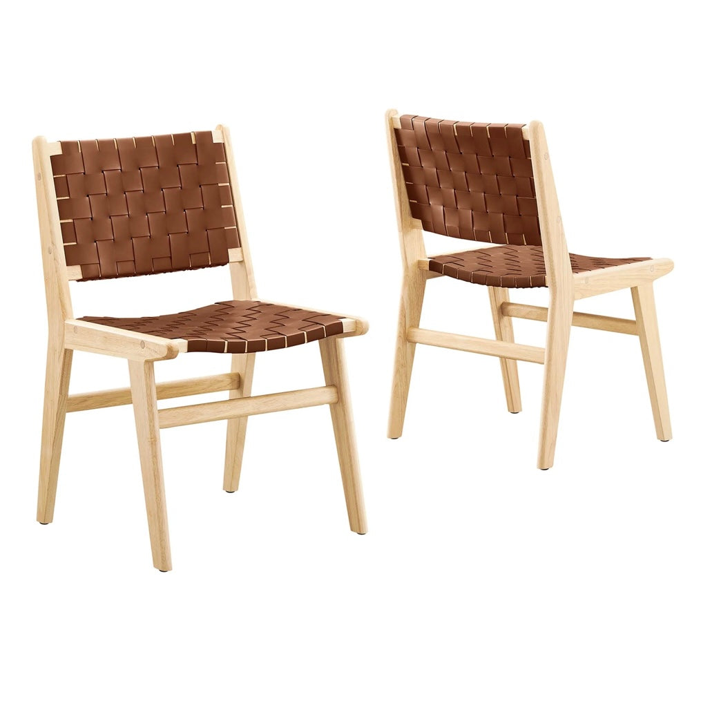 Saoirse Woven Faux Leather Dining Chair