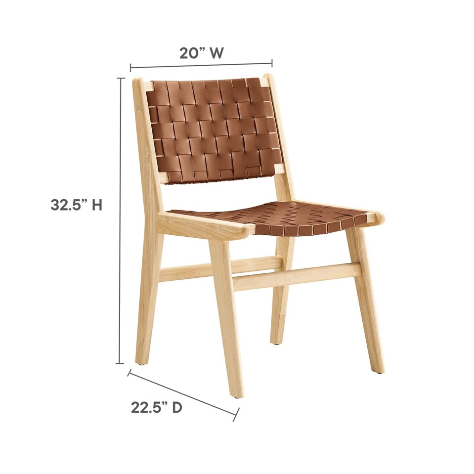 Saoirse Woven Faux Leather Dining Chair