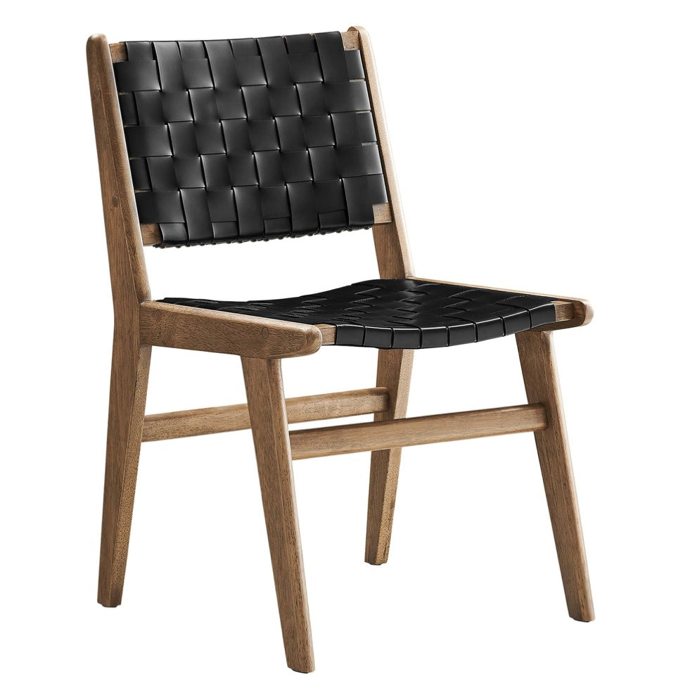 Saoirse Woven Faux Leather Dining Chair