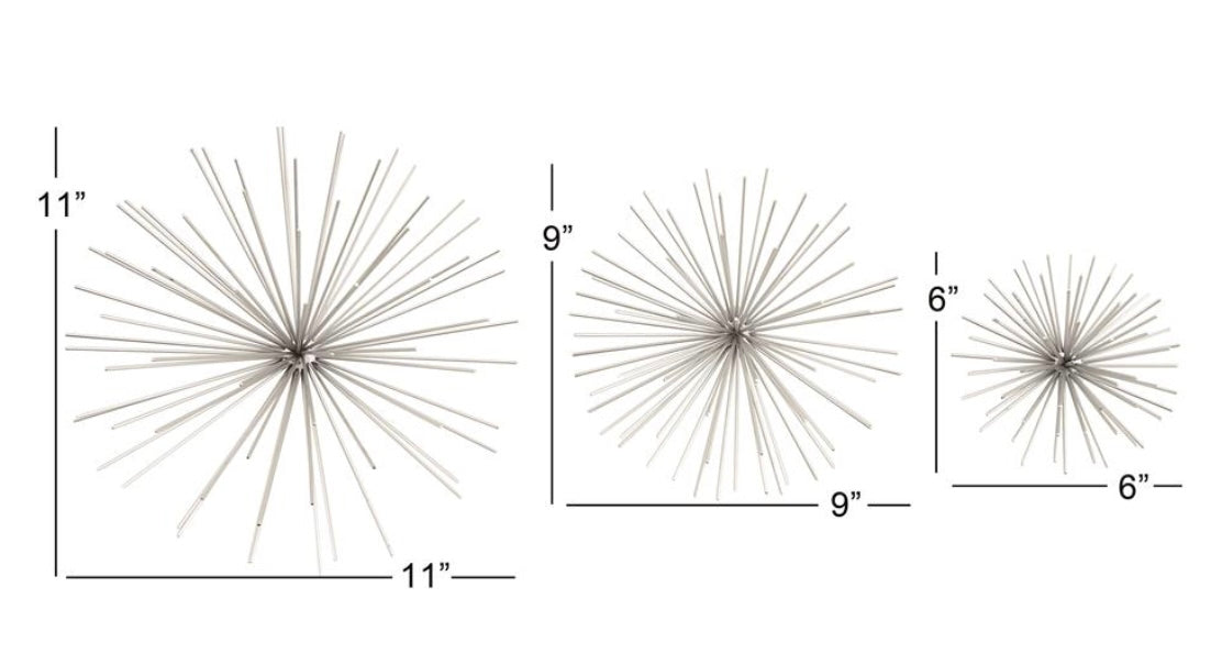Set of 3 - Wall mounted decorative metal stars