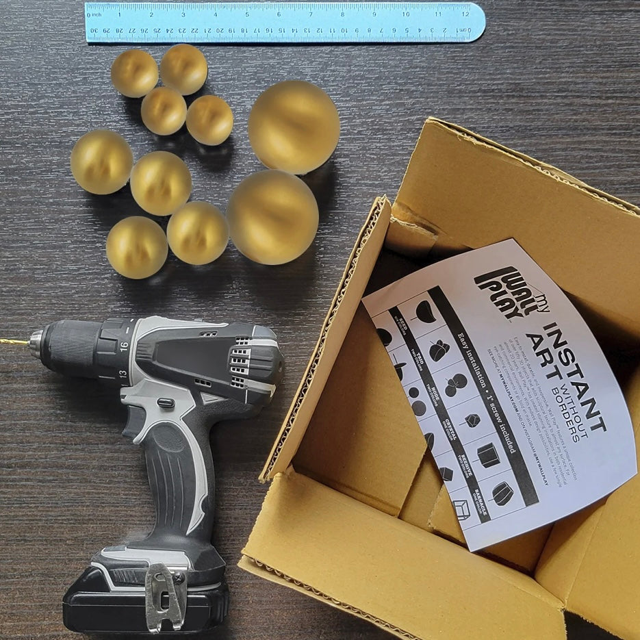 Wall Play Orbs Set of 10 - Matte Gold