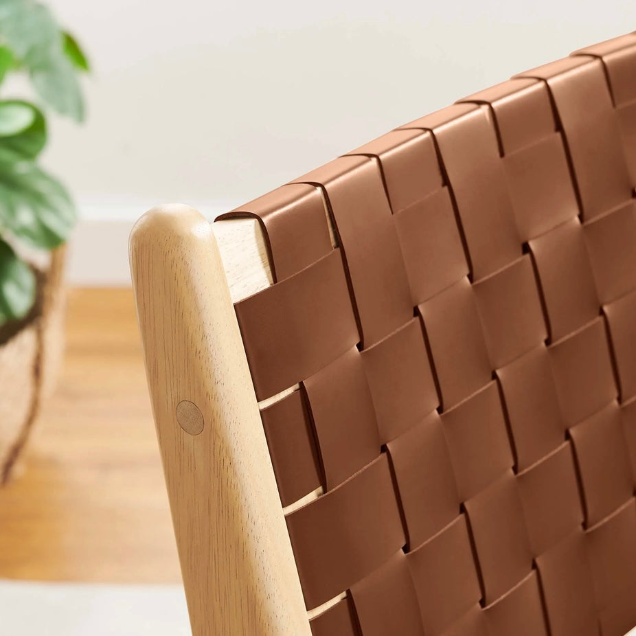 Saoirse Woven Faux Leather Dining Chair