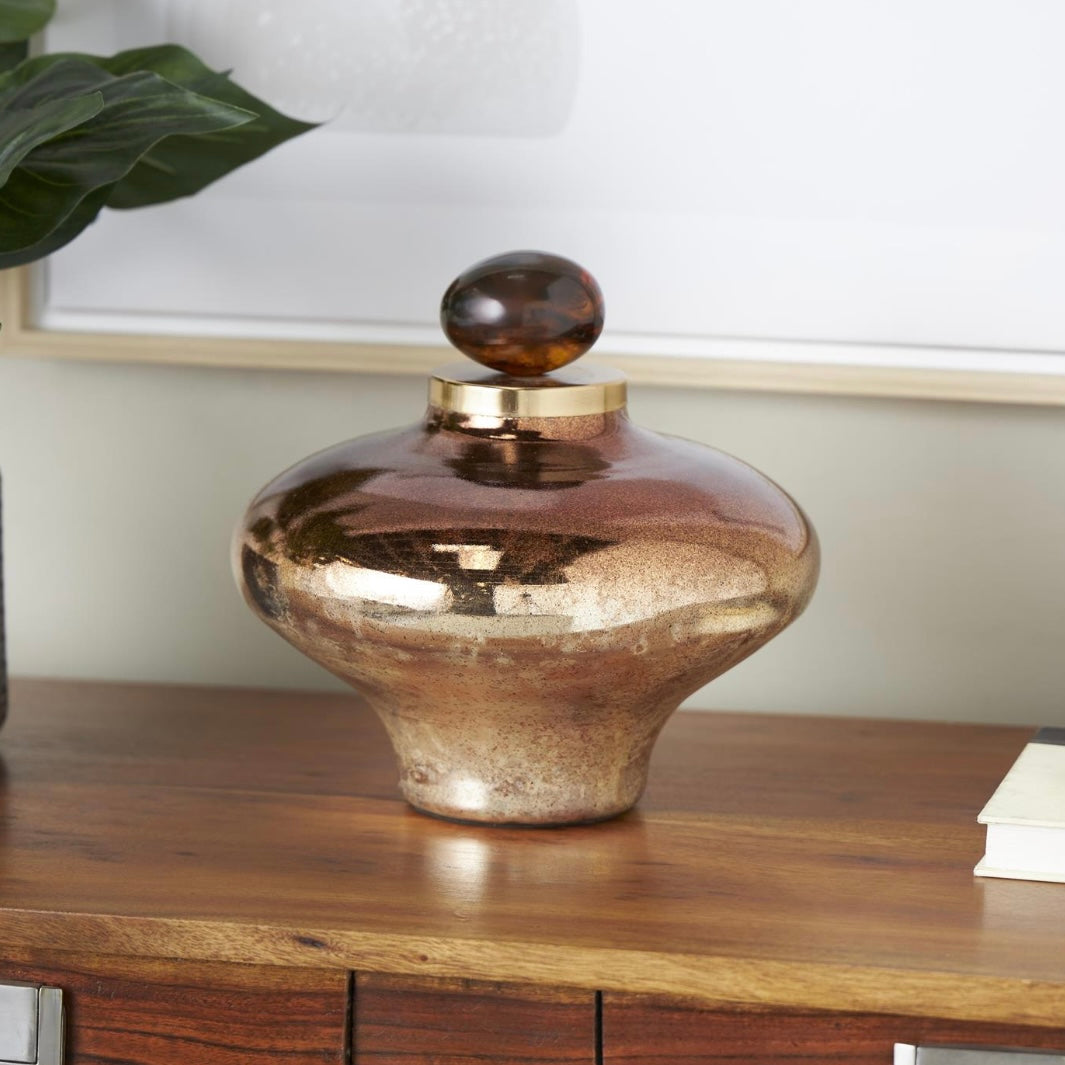 Copper Glass Speckled Ombre Decorative Vase