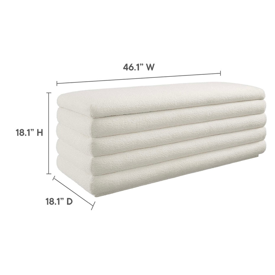 Mezzo Boucle Upholstered Storage Ottoman