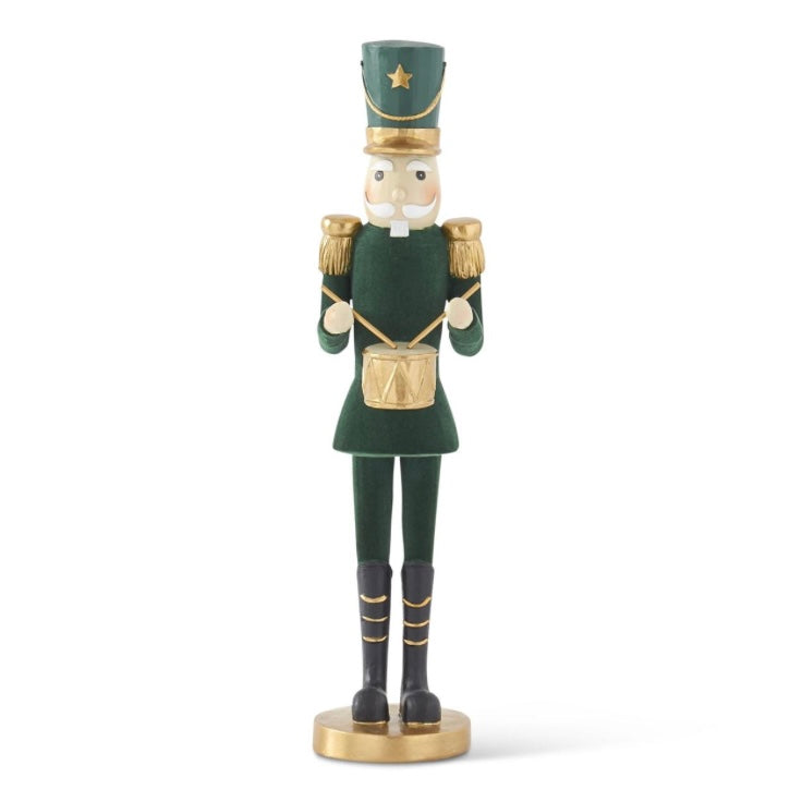 Soldiers With Drums Set of 2 - Green/Gold