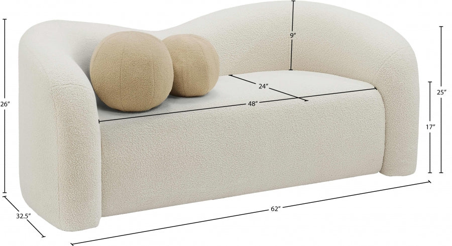 Kali 62” Faux Shearling Loveseat
