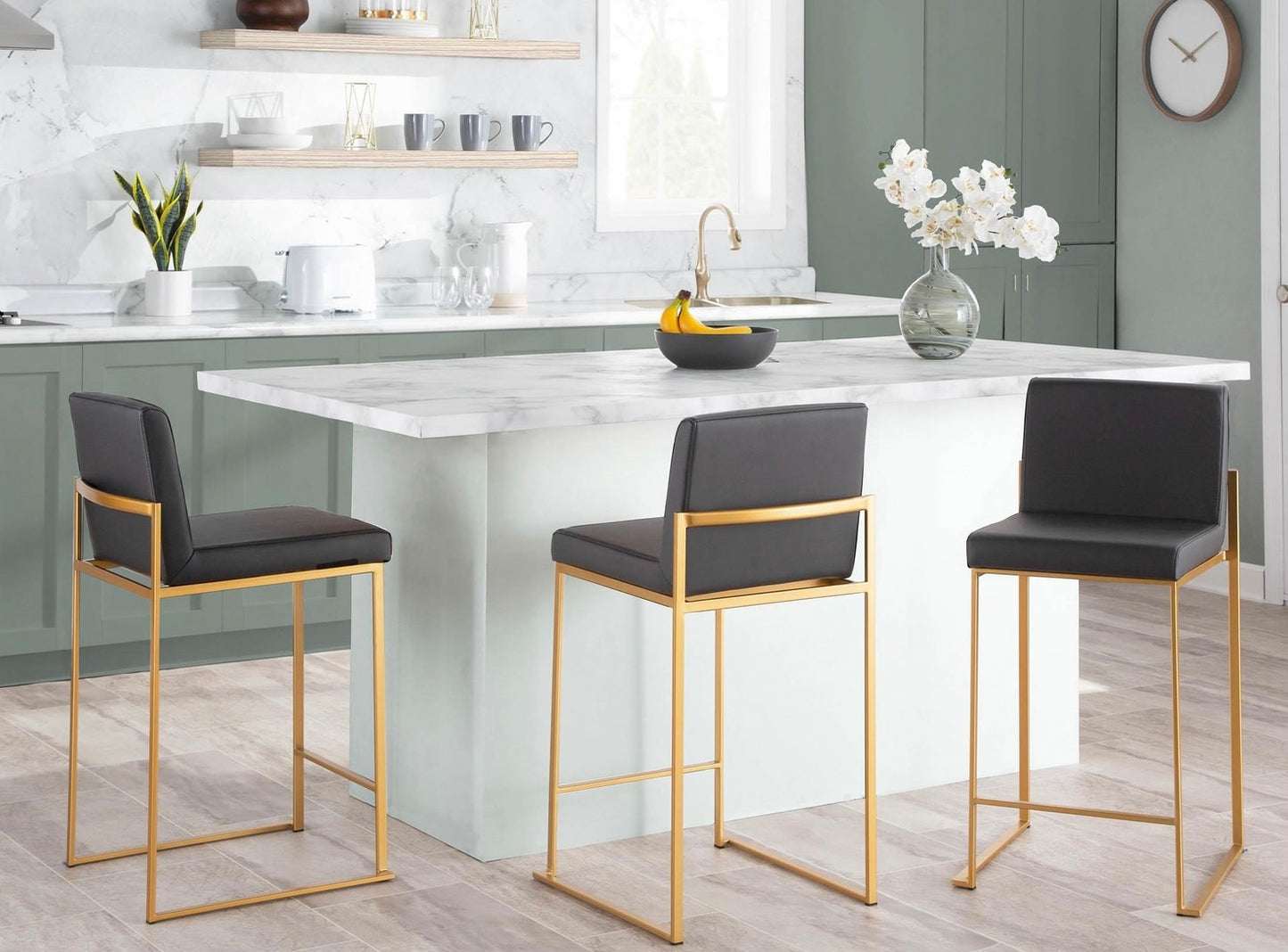 Fuji High back 26” Fixed-Height Counter Stool