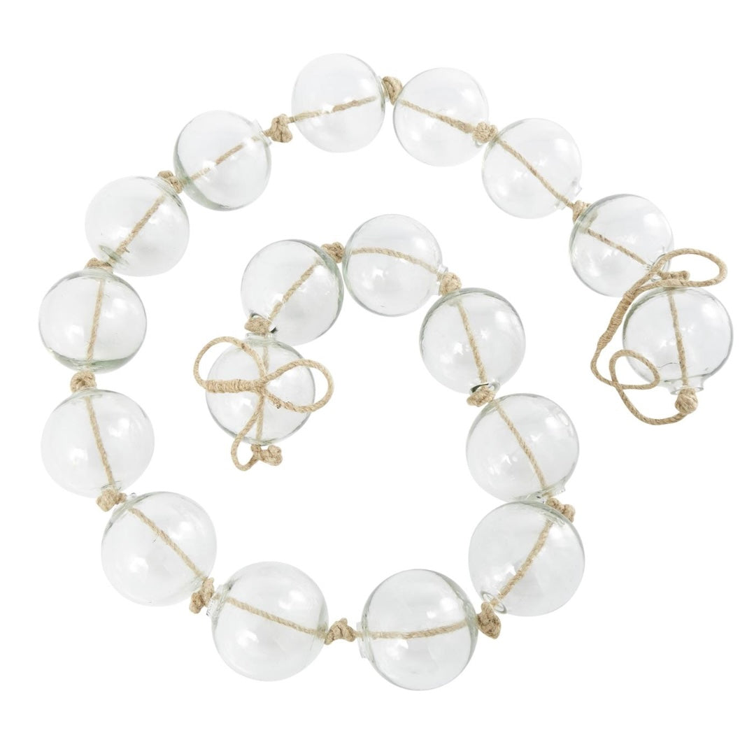 Clear Glass Orb Knotted rope Garland