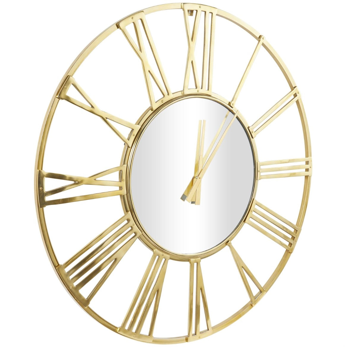 Gold mirrored decorative wall clock