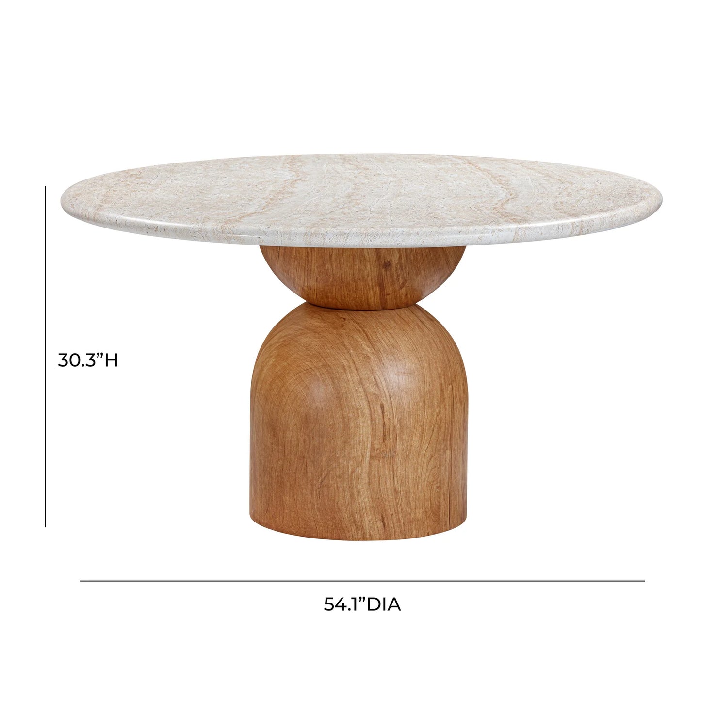 54” Travertine Concrete Indoor/OutdoorDinning Table