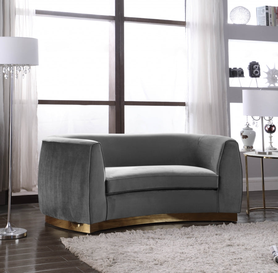 Julian Velvet Upholstered Loveseat
