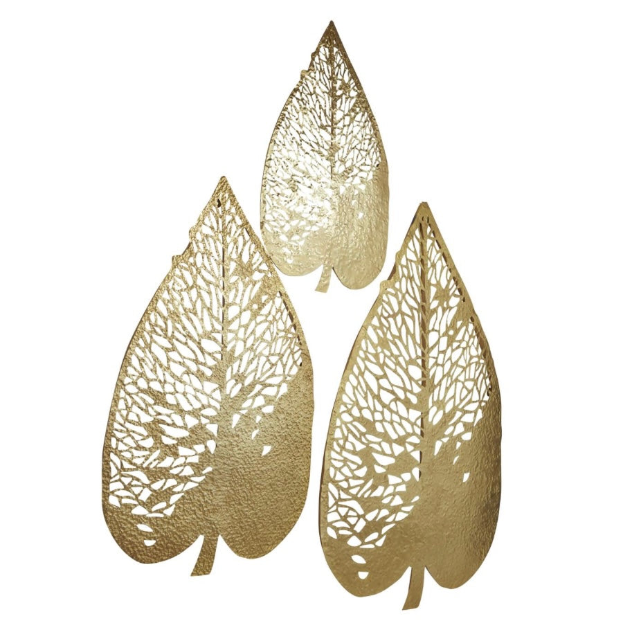 Gold Metal Leaf Wall Decor