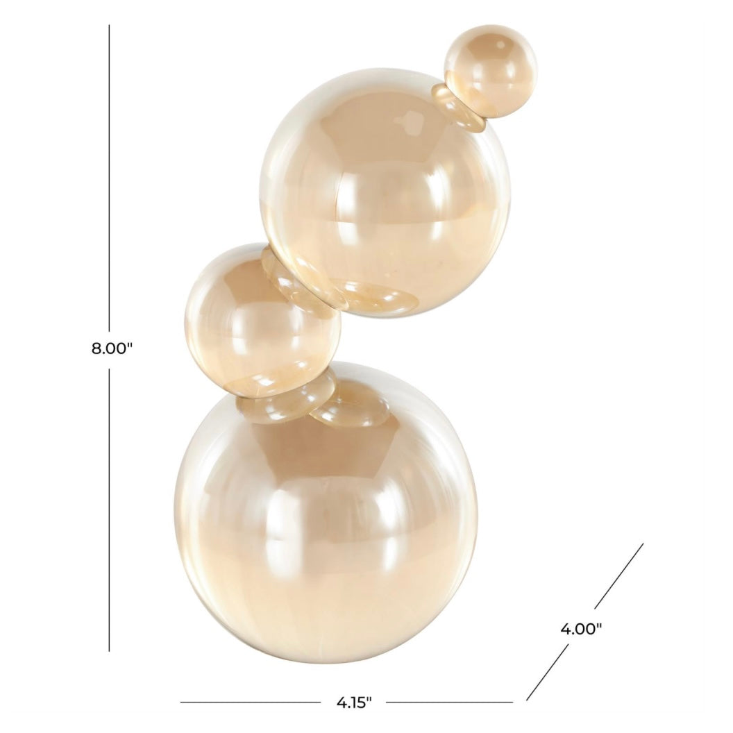 Stacked Abstract Beige Orbs Sculpture