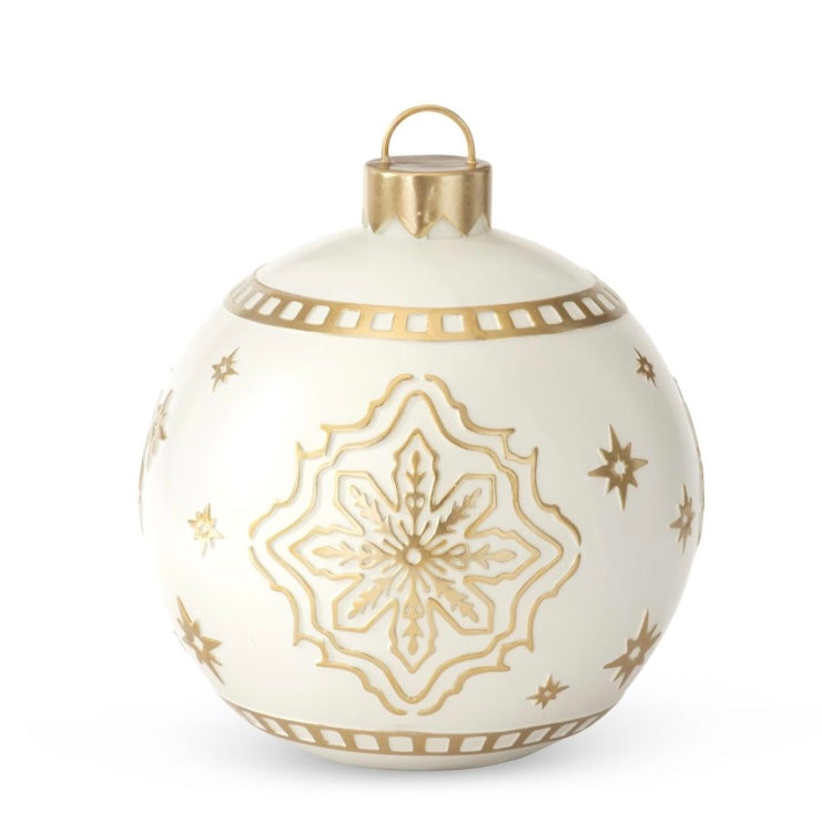 Decorative Ornaments Set of 2 - White/Gold