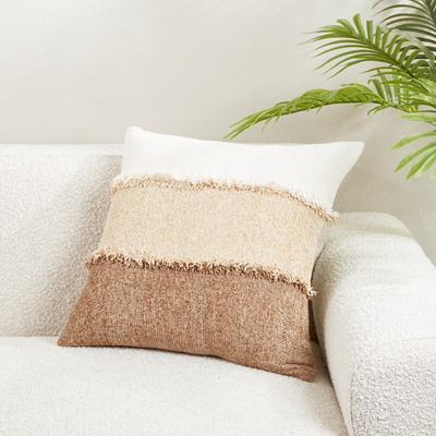 Color Band Fringe Pillow
