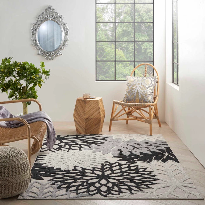 Aloha Black and White Rug