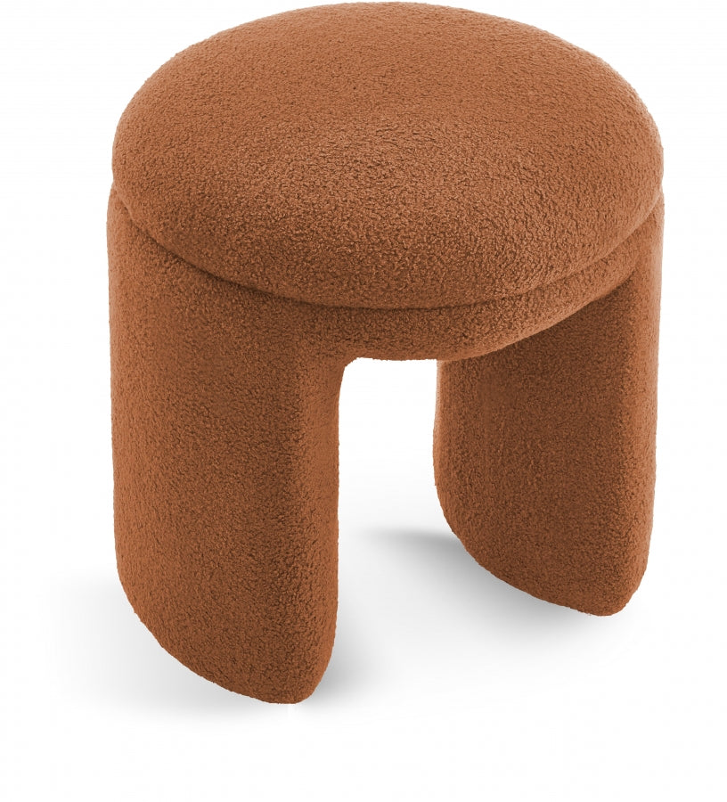 Bowen Faux Shearling Teddy Fabric Ottoman