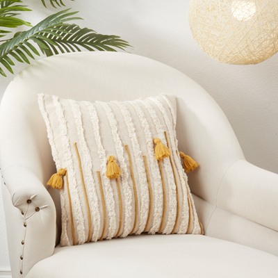 Tufted Tassel Pillow