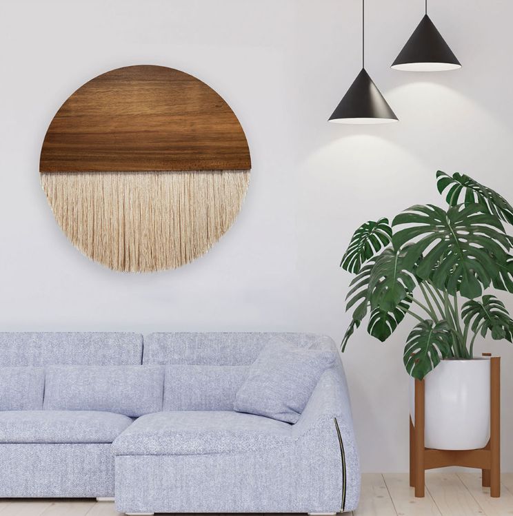 Arte Telar 36"D - Walnut Wood/Fabric