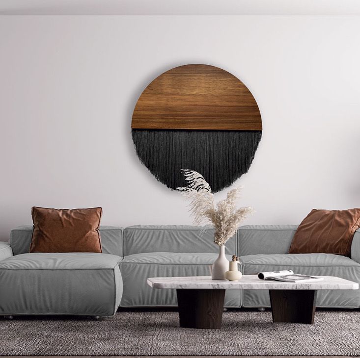 Arte Telar 36"D - Walnut Wood/Fabric