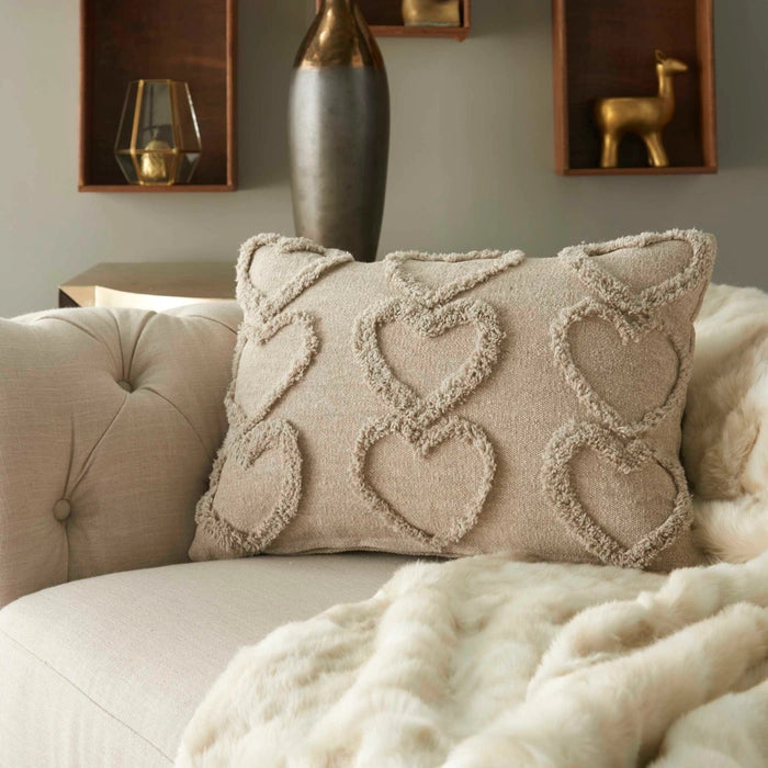 Woven Hearts Throw Pillow