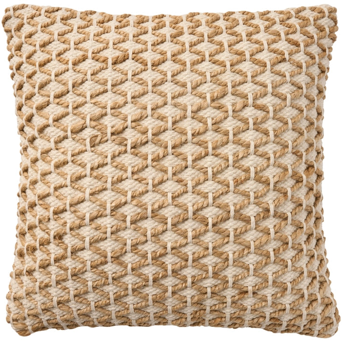 Jute & Cotton Weave 18x18 Throw Pillow