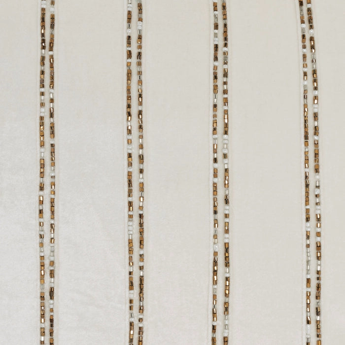 Ivory Beaded Stripes 12x20 Lumbar Pillow